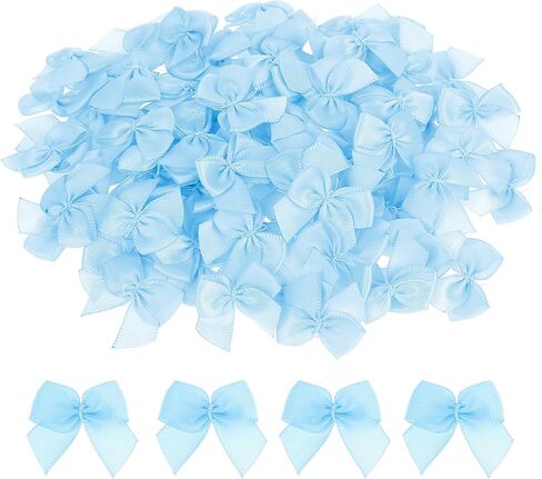 أقواس صغيرة، 100 قطعة من الأقواس الشريطية الوردية مقاس 2.54 سم من شريط الساتان الملتوي، أقواس صغيرة مصنوعة مسبقًا لحرف الخياطة اليدوية وتغليف الهدايا وسلة الزفاف وأعياد الميلاد وحفلات عيد الميلاد وديكورات القصاصات in Kuwait