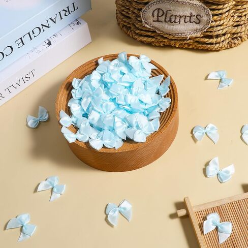 أقواس صغيرة، 100 قطعة من الأقواس الشريطية الوردية مقاس 2.54 سم من شريط الساتان الملتوي، أقواس صغيرة مصنوعة مسبقًا لحرف الخياطة اليدوية وتغليف الهدايا وسلة الزفاف وأعياد الميلاد وحفلات عيد الميلاد وديكورات القصاصات in Kuwait