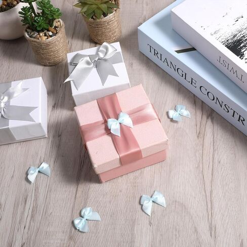 أقواس صغيرة، 100 قطعة من الأقواس الشريطية الوردية مقاس 2.54 سم من شريط الساتان الملتوي، أقواس صغيرة مصنوعة مسبقًا لحرف الخياطة اليدوية وتغليف الهدايا وسلة الزفاف وأعياد الميلاد وحفلات عيد الميلاد وديكورات القصاصات in Kuwait