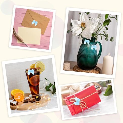 أقواس صغيرة، 100 قطعة من الأقواس الشريطية الوردية مقاس 2.54 سم من شريط الساتان الملتوي، أقواس صغيرة مصنوعة مسبقًا لحرف الخياطة اليدوية وتغليف الهدايا وسلة الزفاف وأعياد الميلاد وحفلات عيد الميلاد وديكورات القصاصات in Kuwait