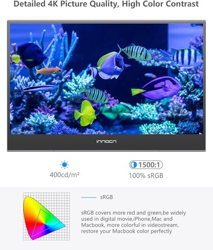 INNOCN 15.6 inch Portable Monitor Touchscreen PF15 Pro for Laptop FHD 1080P USB C HDMI External Display Travel Second Monitor for MacBook Windows Tablets Android Chrome PS4 Switch Mini PC in Kuwait
