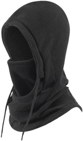 Windproof Winter Face Mask，Warm Fleece Ski Mask for Men and Women，Cold Weather with Motorcycle Bike Cycling Neck Warmer -Black in Saudi Arabia