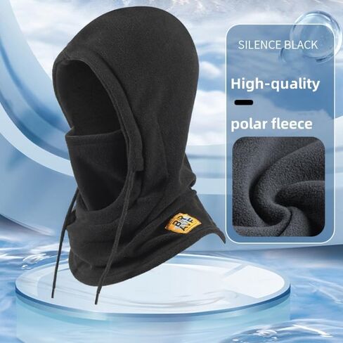 Windproof Winter Face Mask，Warm Fleece Ski Mask for Men and Women，Cold Weather with Motorcycle Bike Cycling Neck Warmer -Black in Saudi Arabia