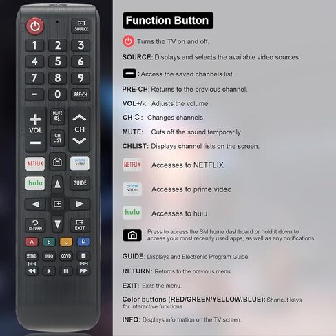 Universal Remote for All Samsung TV Remote, Replacement Compatible for All Samsung Smart TV, LED, LCD, HDTV, 3D Smart TVs Models, Series TVs in Kuwait