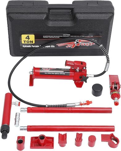 10 Ton Porta Power Hydraulic Jack Kit with Wheeled Storage Case, Hydraulic Ram Pump & 4.6 Ft/1.4 m Oil Hose for Automotive, Garage, Farm, Heavy Equipment in Saudi Arabia