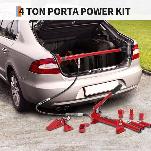 10 Ton Porta Power Hydraulic Jack Kit with Wheeled Storage Case, Hydraulic Ram Pump & 4.6 Ft/1.4 m Oil Hose for Automotive, Garage, Farm, Heavy Equipment in Saudi Arabia
