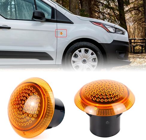 Driver and Passenger Side Fender Turn Signal Light Flasher for Ford Transit Connect 2010 2011 2012 2013 2014 2015 2016 2017 2018 2019 2020 2021, Amber Housing in Saudi Arabia