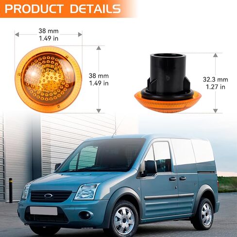 Driver and Passenger Side Fender Turn Signal Light Flasher for Ford Transit Connect 2010 2011 2012 2013 2014 2015 2016 2017 2018 2019 2020 2021, Amber Housing in Saudi Arabia