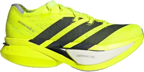 Adizero Prime X3 Strung Running Shoe, Lucid Lemon/Core Black/Halo Silver, Mens 12.0 in Saudi Arabia