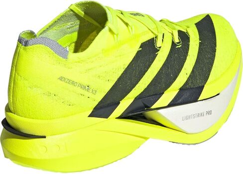 Adizero Prime X3 Strung Running Shoe, Lucid Lemon/Core Black/Halo Silver, Mens 12.0 in Saudi Arabia