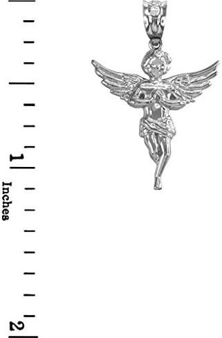 Claddagh Gold Religious Jewelry Textured 925 Sterling Silver Praying Angel Charm Pendant in Saudi Arabia