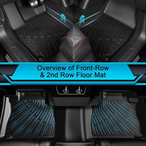 Floor Mats for Dodge Durango 7 Seats 2016-2024 2025, TPE Waterproof Non-Slip All Weather Protection Custom (Floor Mats & Cargo Liner) in Saudi Arabia