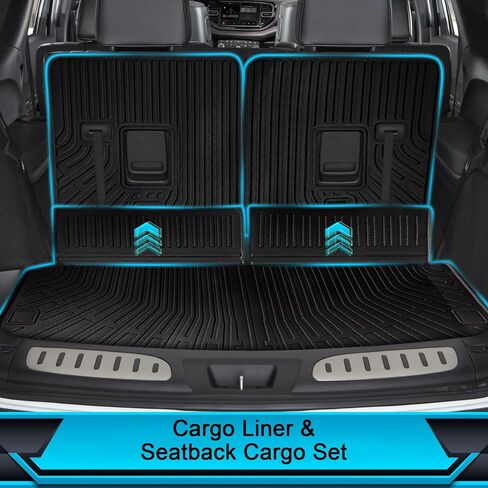 Floor Mats for Dodge Durango 7 Seats 2016-2024 2025, TPE Waterproof Non-Slip All Weather Protection Custom (Floor Mats & Cargo Liner) in Saudi Arabia