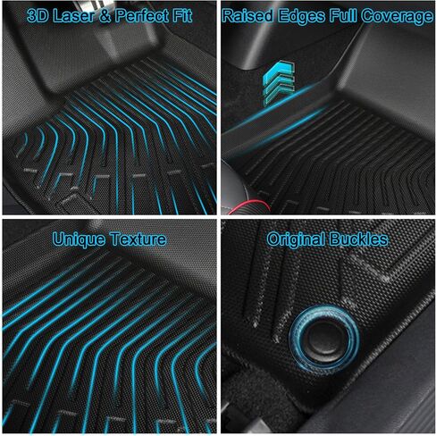 Floor Mats for Dodge Durango 7 Seats 2016-2024 2025, TPE Waterproof Non-Slip All Weather Protection Custom (Floor Mats & Cargo Liner) in Saudi Arabia