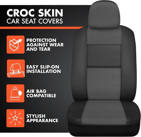 BDK Red Faux Leather Car Seat Covers Full Set with Matching Carpet Car Floor Mats - Universal Front & Back Bench Car Seat Protector & Car Mats Full Set for SUV & Truck Automotive Interior Liner in Saudi Arabia