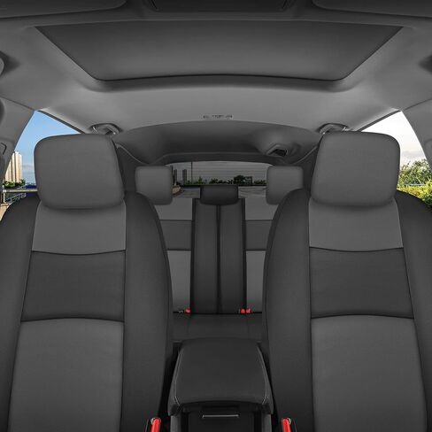 BDK Red Faux Leather Car Seat Covers Full Set with Matching Carpet Car Floor Mats - Universal Front & Back Bench Car Seat Protector & Car Mats Full Set for SUV & Truck Automotive Interior Liner in Saudi Arabia