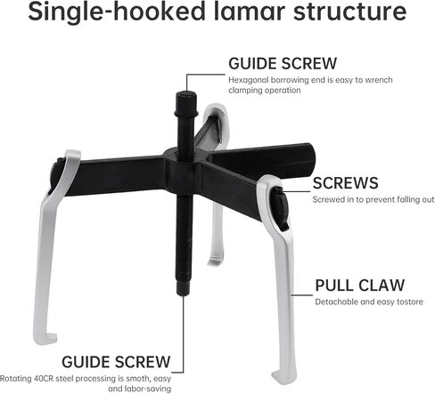 2 Jaw 3 Jaw Gear Puller, Multifunctional Puller for Auto Car Repair Hand Tools, Forge and Stamp Bearing Puller (8 Inch) in Kuwait