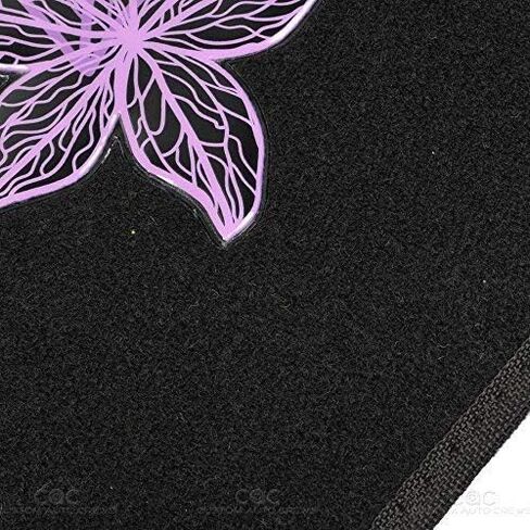 BDK Pretty Rugs Design Carpet Car Floor Mats for Auto Van Truck SUV-4 Pieces Front & Rear Full Set with Rubber Backing-Universal Fit, Pink Flower Lines (MT-538) in Saudi Arabia