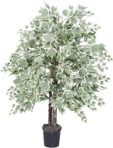 Vickerman 4' Artificial Frosted Maple Bush, Gray Plastic Container. in Saudi Arabia