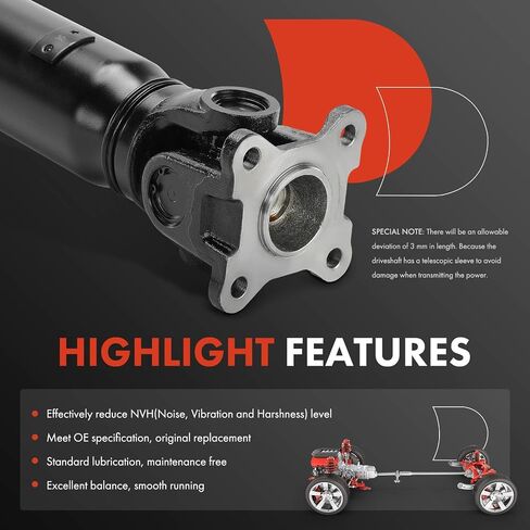 A-Premium Rear Complete Drive Shaft Prop Shaft Driveshaft Assembly Compatible with Hyundai Santa Fe 2009, AWD, Automatic Transmission, Replace# 49300-2B510, 493002B510 in Saudi Arabia