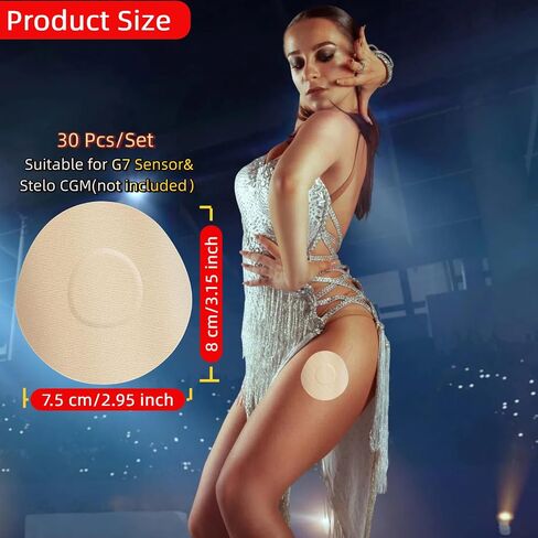 30 Pack Adhesive Patches Pre-Cut for Dexcom G7 Stelo CGM – Sweatproof Cover for Continuous Glucose Monitor Sensor Stays Secure for 10-15 Days CGM Sensor Patches Non-Glue Central Full Coverage Patch in Saudi Arabia