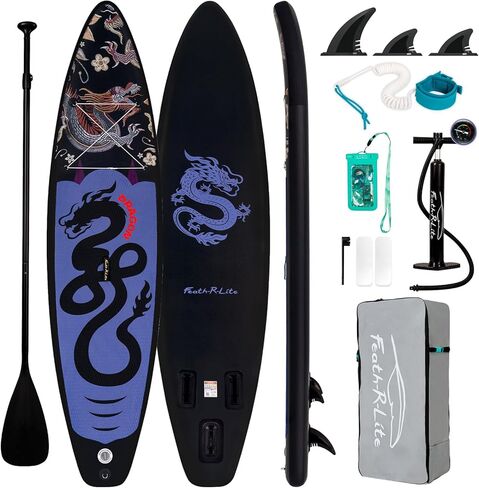 FunWater Inflatable Paddle Boards Ultra-Light SUP for All Skill Levels Everything Included with Stand Up Paddle Board, Adj Floating Paddle, Pump, Travel Backpack, Leash,Waterproof Bag(Light Blue) in Kuwait