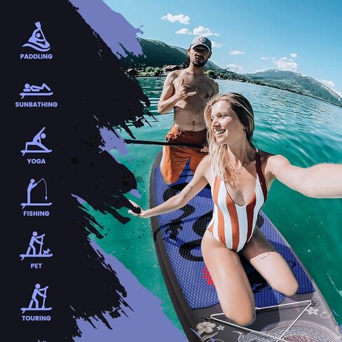 FunWater Inflatable Paddle Boards Ultra-Light SUP for All Skill Levels Everything Included with Stand Up Paddle Board, Adj Floating Paddle, Pump, Travel Backpack, Leash,Waterproof Bag(Light Blue) in Kuwait