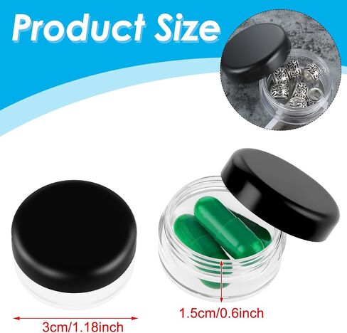5PCS Small Pill Box, Portable Round Pill Case, Daily Mini Pills Organizer for Purse Pocket, Travel Medicine Dispenser Container for Vitamin Medication Fish Oil Supplement in Saudi Arabia
