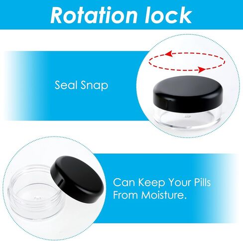 5PCS Small Pill Box, Portable Round Pill Case, Daily Mini Pills Organizer for Purse Pocket, Travel Medicine Dispenser Container for Vitamin Medication Fish Oil Supplement in Saudi Arabia