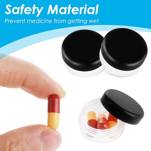 5PCS Small Pill Box, Portable Round Pill Case, Daily Mini Pills Organizer for Purse Pocket, Travel Medicine Dispenser Container for Vitamin Medication Fish Oil Supplement in Saudi Arabia