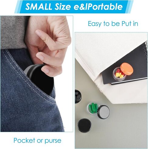 5PCS Small Pill Box, Portable Round Pill Case, Daily Mini Pills Organizer for Purse Pocket, Travel Medicine Dispenser Container for Vitamin Medication Fish Oil Supplement in Saudi Arabia