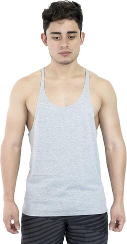 Men’s Thin Strap Stringer Tank Top for Weightlifting, Bodybuilding, and Fitness Workouts, Cotton Blend in Saudi Arabia