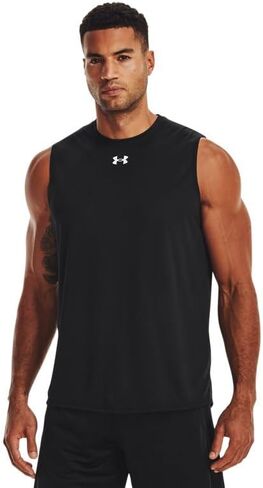 Under Armour Team Tech Mens Sleeveless Tank LT Black-White in Saudi Arabia