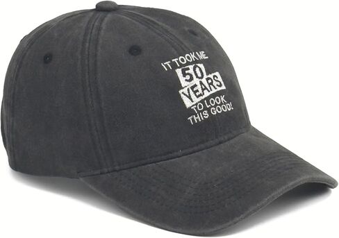 Birthday Baseball Cap 50 60 70 80 Years, Funny Embroidered Cotton Dad Hat Adjustable for Men Women Gift in Kuwait