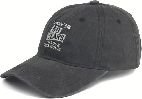 Birthday Baseball Cap 50 60 70 80 Years, Funny Embroidered Cotton Dad Hat Adjustable for Men Women Gift in Kuwait