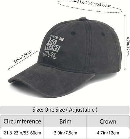 Birthday Baseball Cap 50 60 70 80 Years, Funny Embroidered Cotton Dad Hat Adjustable for Men Women Gift in Kuwait