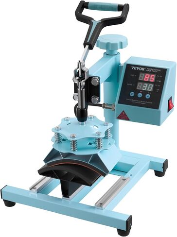 VEVOR 15x15 Heat Press & Hat Heat Press 2 in 1 Machine, Digital Temp&Timer Control, Heat Up Fast & Even - Cap & Shirt Press Combo Machine for Most Hats, T Shirt, Cap, Pillow, Bag, Pad, Hoodie in Saudi Arabia