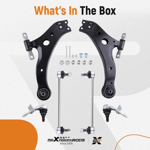 14 قطعة من ذراع التحكم الأمامي السفلي من maxpeedingrods لسيارة Toyota Camry 2007-2011 طقم تعليق مع مفاصل كروية وصلات طرفية لقضيب الربط وأحذية ربط نهاية قضيب الربط in Kuwait