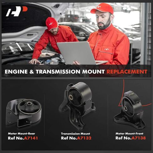 حامل محرك المحرك A-Premium ومجموعة حامل ناقل الحركة المتوافقة مع Kia Sportage 2005-2010 وHyundai Tucson 2005-2009، 2.0 لتر، ناقل حركة أوتوماتيكي، مجموعة 3 قطع، استبدال # 219102E002، 219102E500 in Saudi Arabia