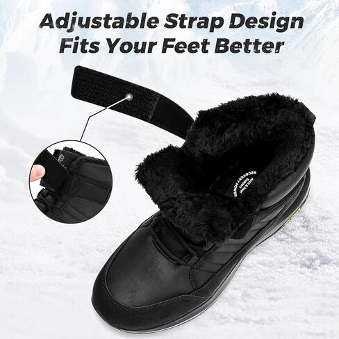 FitVille Wide Width Mens Winter Boots Fur Lined Mens Extra Wide Snow Boots Lightweight Non Slip Hiking Boots Outdoor Mens Diabetic Shoes for Flat Feet in Kuwait