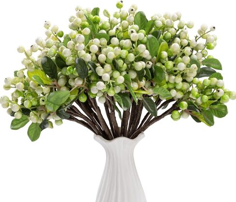 SHACOS Artificial Blue Berry Stems Pack of 20 Fake Berries with Green Leaves Fake Blueberries Spray Pick 9.8 inch for Christmas Decorations Crafts Holiday Home Decor (20 PCS, Berry Blue) in Saudi Arabia