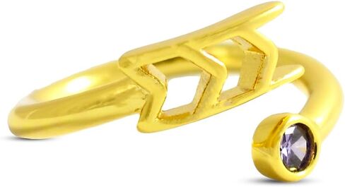 Sorority Shop Sigma Sigma Sigma Ring- 18k Gold-Plated Wraparound Ring with Amethyst Gemstone and Tri Sigma Greek Letters, Sorority Jewelry Gift in Saudi Arabia