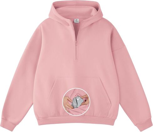 FAIABLE Mens Hoodies Half Zip Up Oversized Sweatshirts Fleece Cotton Quarter Zip Hoodie Pullover Fall Winter Outfit in Kuwait