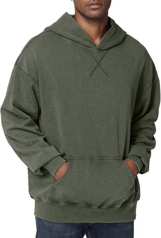 Mens Oversized Hoodie Unisex Acid Wash Hoodie Vintage Pullover Hoodies Hip Hop Sweatshirts with Pocket in Saudi Arabia