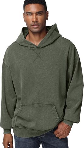 Mens Oversized Hoodie Unisex Acid Wash Hoodie Vintage Pullover Hoodies Hip Hop Sweatshirts with Pocket in Saudi Arabia