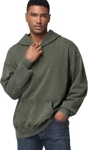 Mens Oversized Hoodie Unisex Acid Wash Hoodie Vintage Pullover Hoodies Hip Hop Sweatshirts with Pocket in Saudi Arabia