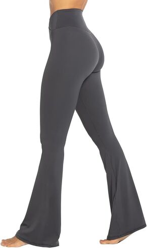 Sunzel Flare Leggings, Crossover Yoga Pants with Tummy Control, High Waisted and Wide Leg, No Front Seam Grey Small 30" Inseam in Saudi Arabia