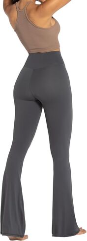 Sunzel Flare Leggings, Crossover Yoga Pants with Tummy Control, High Waisted and Wide Leg, No Front Seam Grey Small 30" Inseam in Saudi Arabia