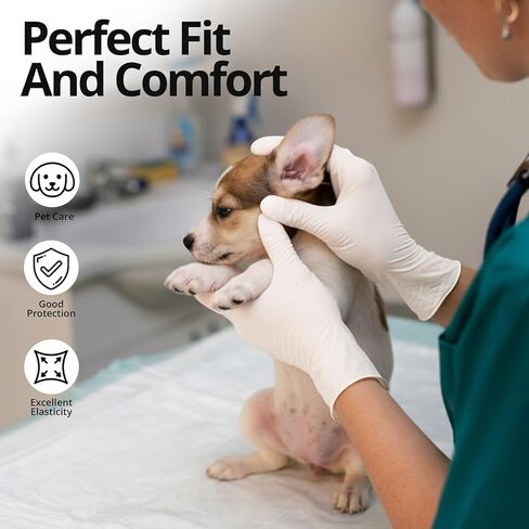 قفازات فحص النتريل القابل للتصرف، 3 مل، صغير، صندوق من 100، قفازات النتريل البيضاء خالية من اللاتكس للاستعمال مرة واحدة للأغراض الطبية والتنظيف والطبخ والتجميل، آمنة للطعام، خالية من البودرة، غير معقمة in Kuwait