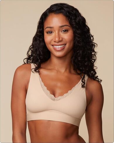 Bliss Lace Bralette - Ultra-Soft, Lightweight, Lace Trim Bralette for Women with No Cups, Wires or Padding in Saudi Arabia